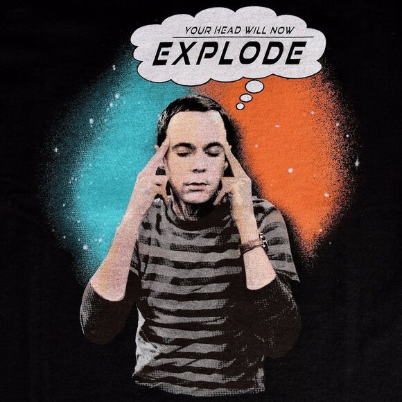 The Big Bang theory black Sheldon cooper round neck t-shirt size US S - Picture 3 of 8
